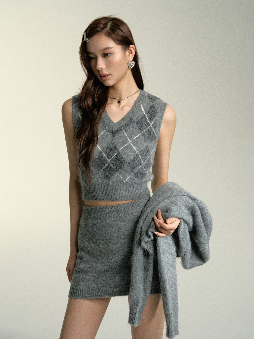 SOMESOWE Diamond Quartz Knitted Sweater
