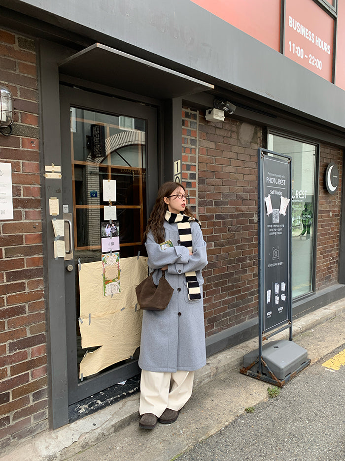 RAINY Women's Classic Single Breasted Hooded Wool Coat, Winter Design, Classic Style, Loose Fit, Versatile Wool Coat