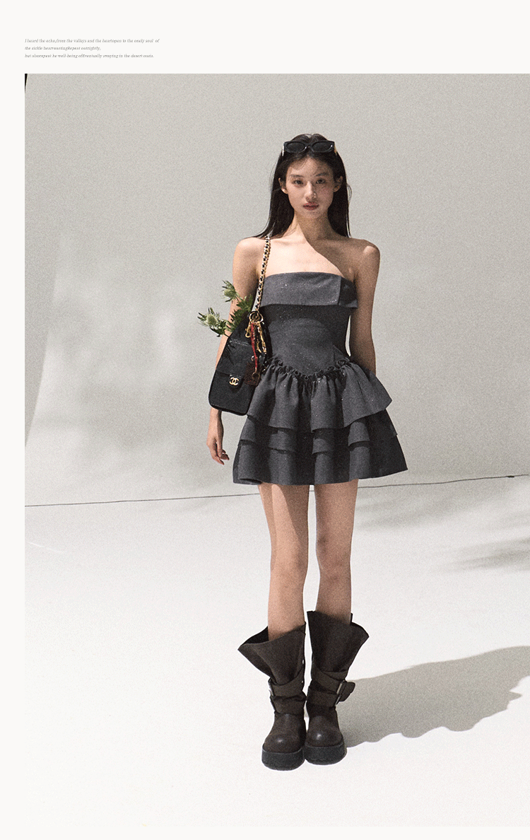 OAKMOO Silver Sequined Grey Bodycon Mini Dress with Waist (Sale)