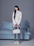 LaluneDuCiel Women's cute and playful quilted cotton jacket, winter 2025, casual style and solid color