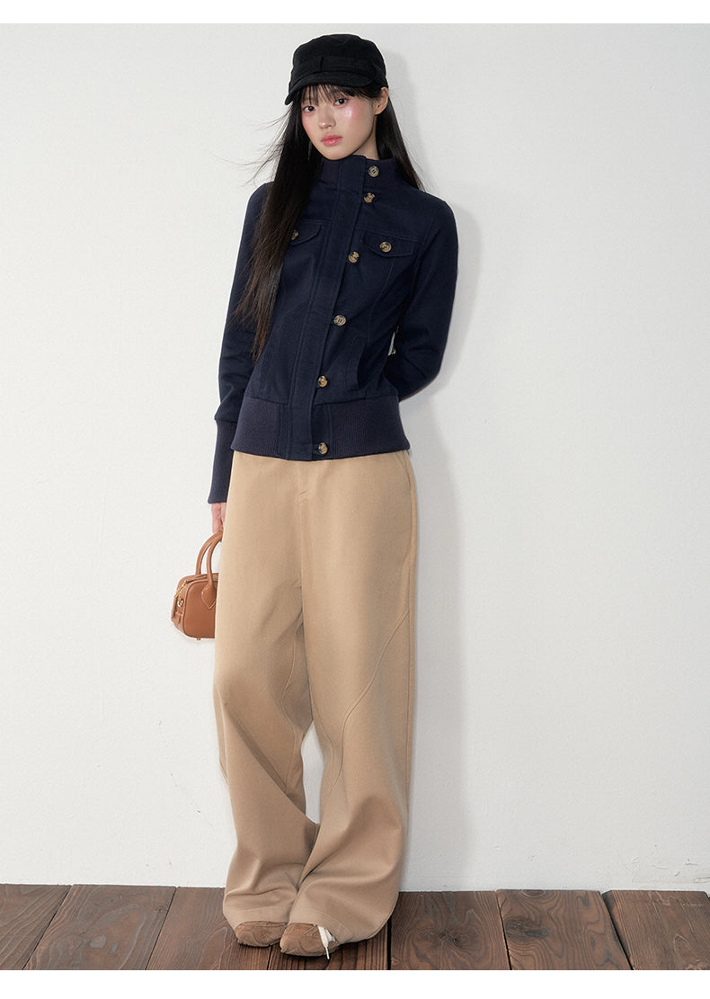 Soote Season Korean Style Turtleneck Zipper Slim Fit Jacket