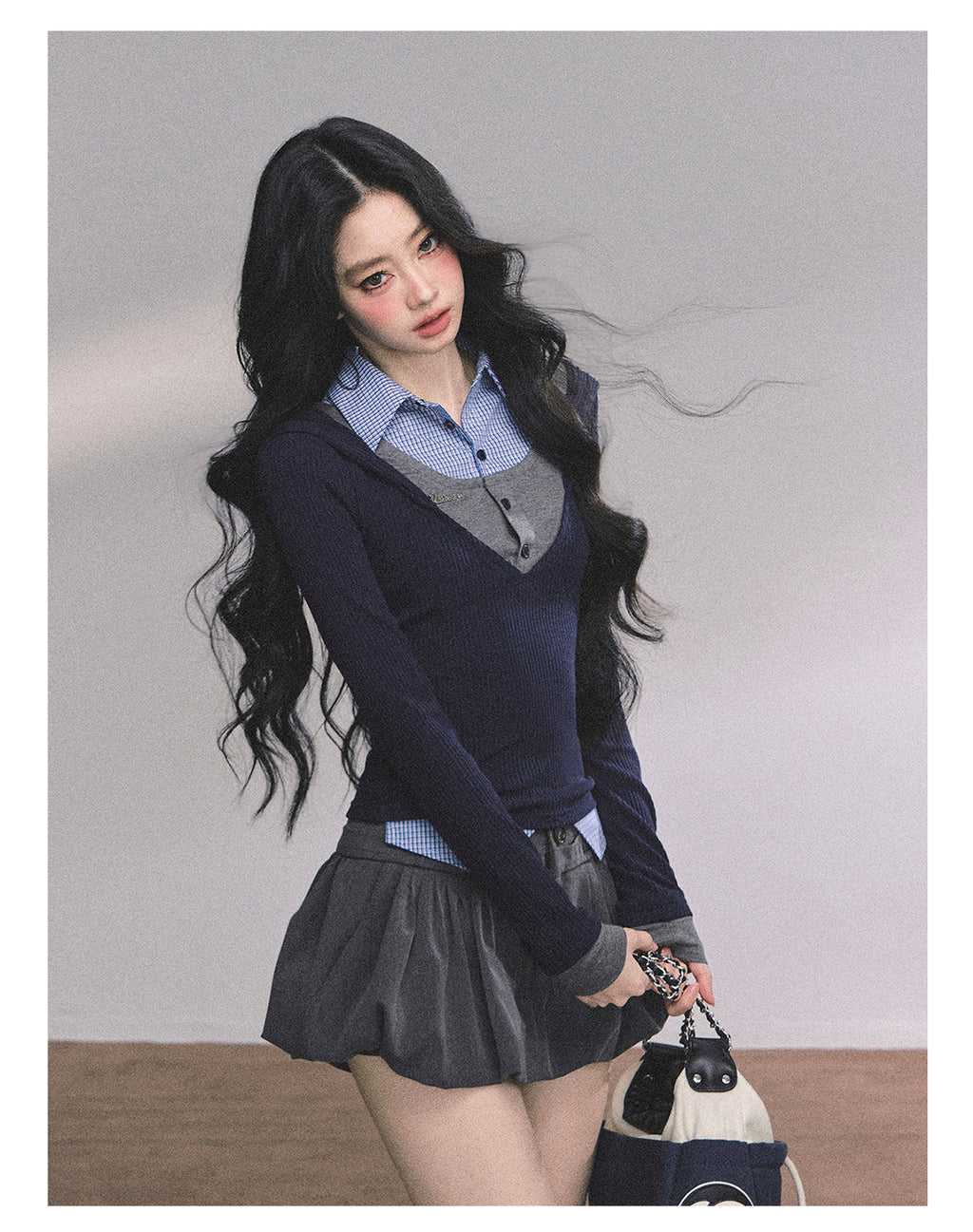 SHAOYEYAN Aomalm Women's "High IQ Female Protagonist" Imitation American Style Three-piece Knitted Pullover Autumn Slim Fit Top