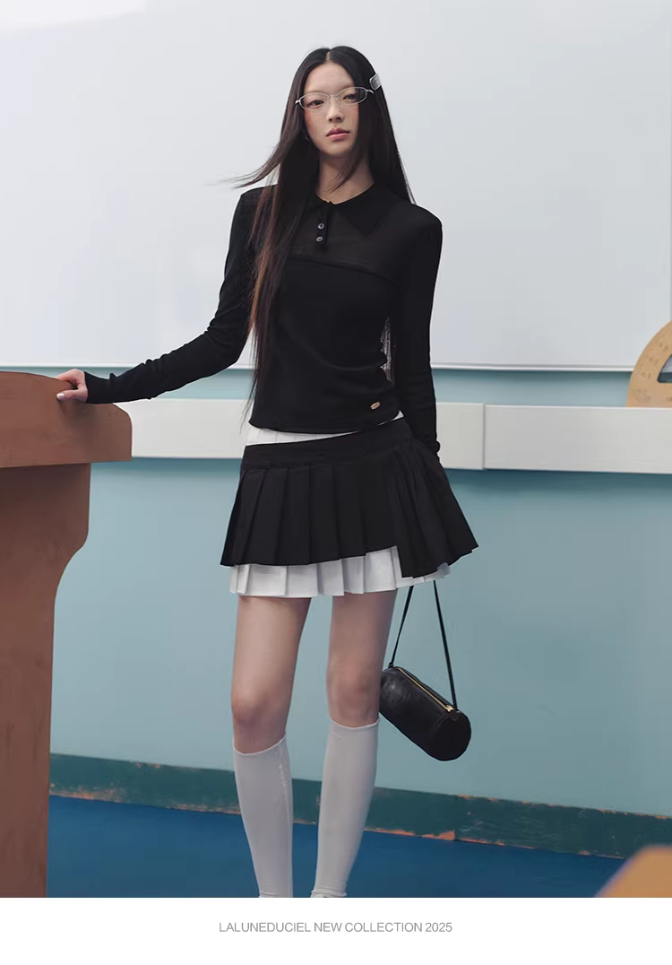 LaluneDuCiel women's plain long-sleeved turtleneck t-shirt made of Lyocell fabric, suitable for autumn, simple, comfortable and easy to style.