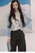 LaluneDuCiel Women's loose V-neck diamond-patterned wool cardigan, casual style from Academy of Advanced Intelligence.