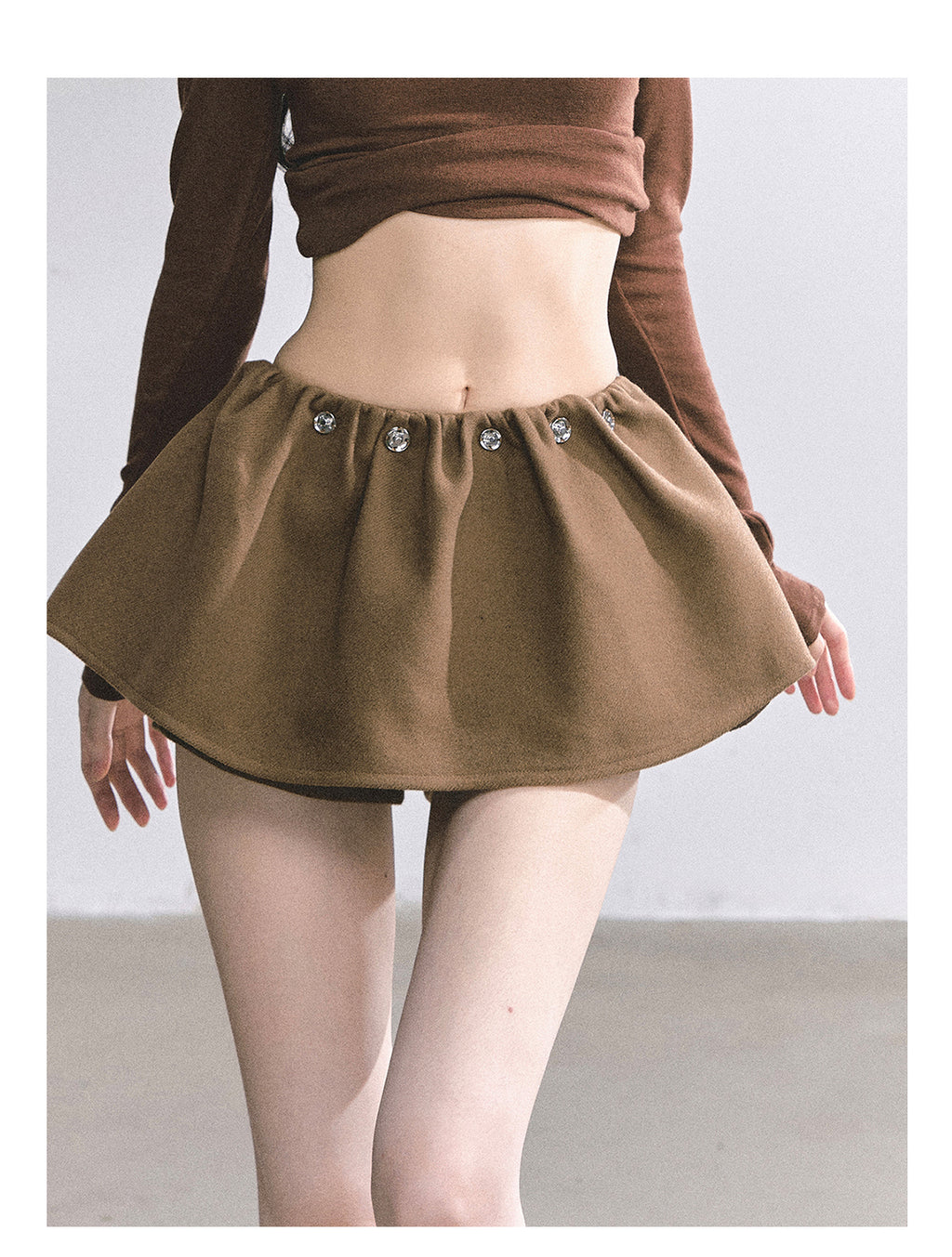 SHAOYEYAN Aomalm "Wild Model Legs" French wool midi skirt, women's autumn high-waisted A-line skirt