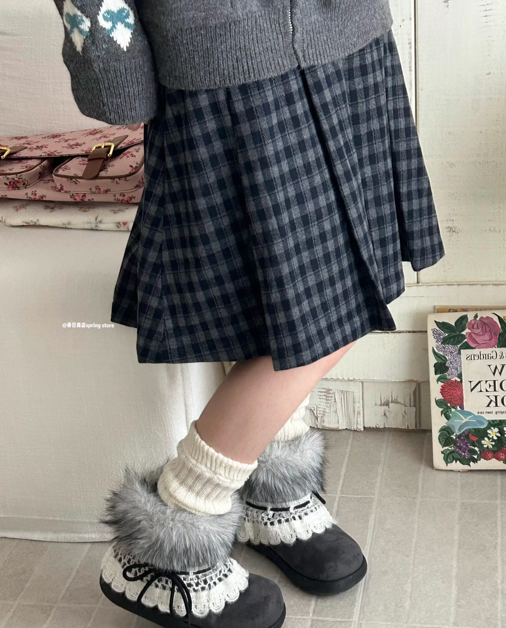 SPRINGSTORE Spring Store Women's Millennium Style Fur Snow Boots, New for 2025, Thick Fleece Lining