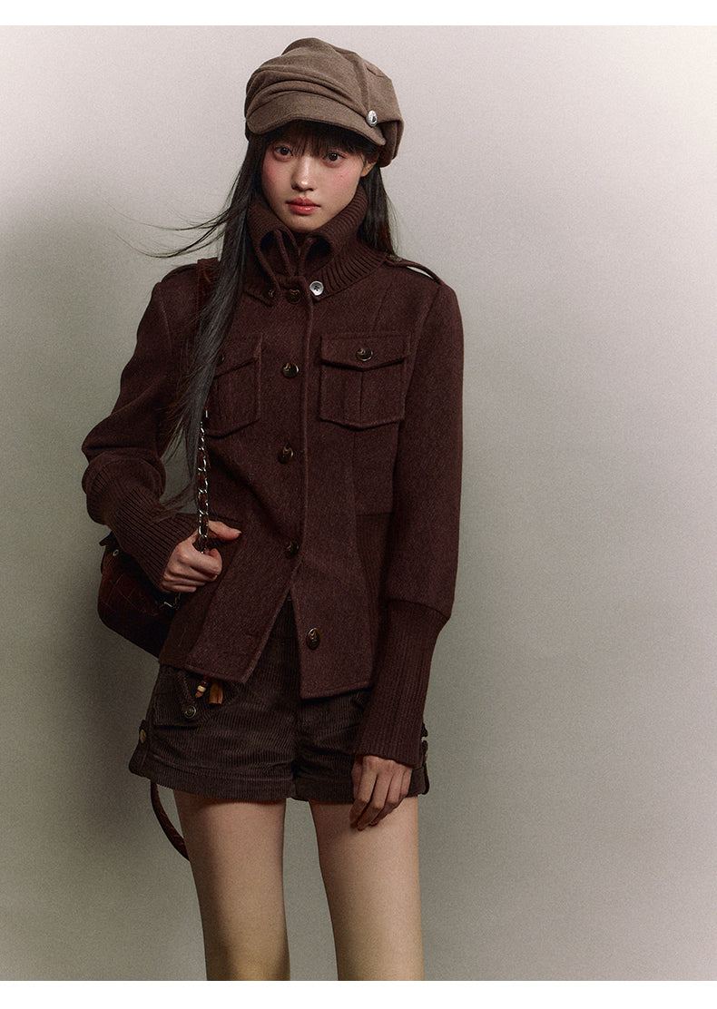 Soote Season Original Classic High Waisted Corduroy Cropped Coat