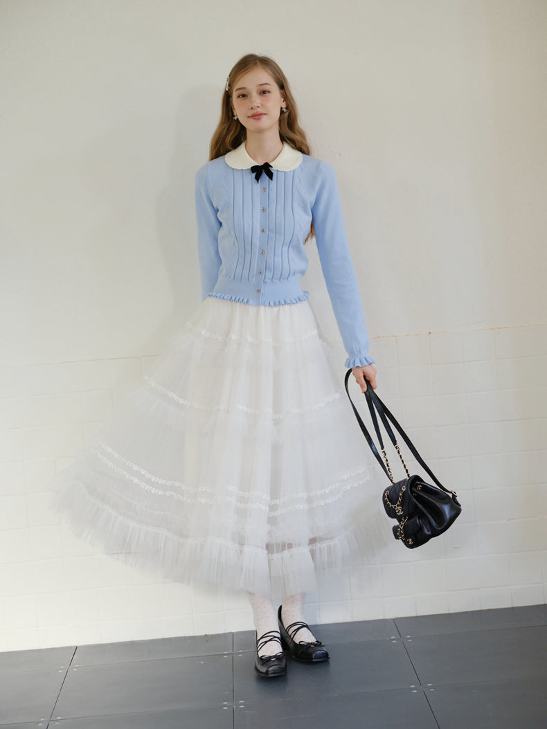 ISISLOVE Unique design, gorgeous white tulle midi skirt, super flowy and layered, perfect for fall.