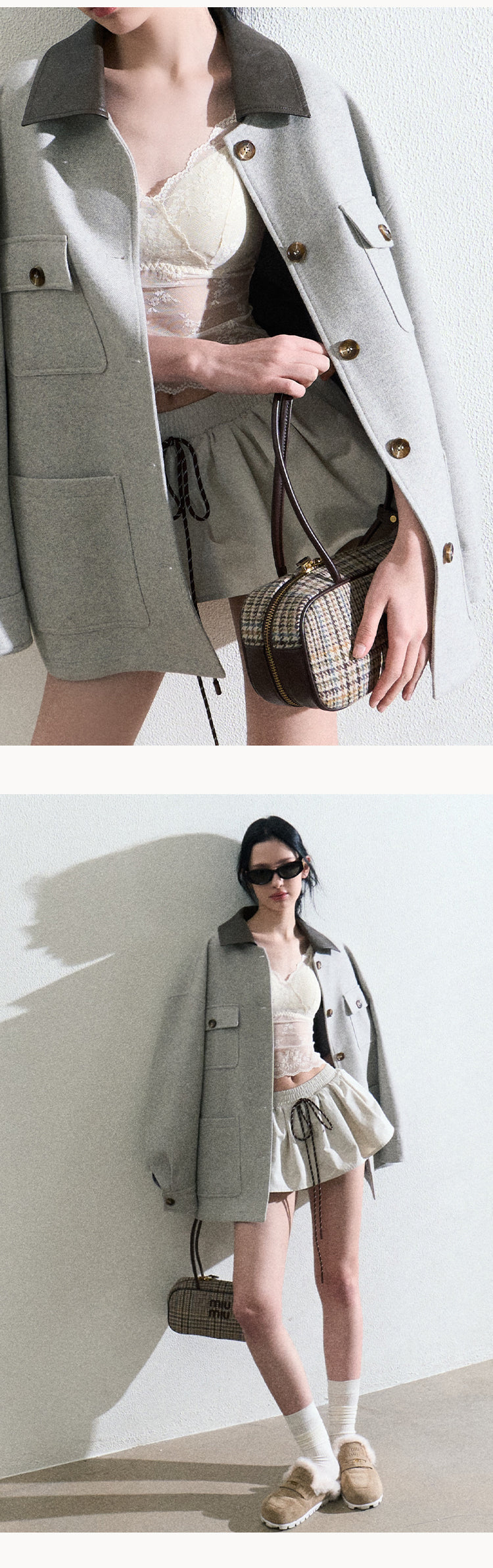 OAKMOO Multi-color stretch mini dress, drawstring, tulip skirt shape, "Lemon Scent" skirt shape, slimming and lengthening legs