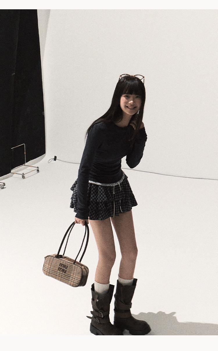 OAKMOO Elastic waistband lace long sleeve T-shirt OAKMOO/"See Yourself and Good Weather" (Sale)