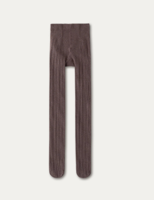 SUNSETPARK Striped cotton leggings in cream white/brown/gray/black SunsetPark Daily/Sunset Park