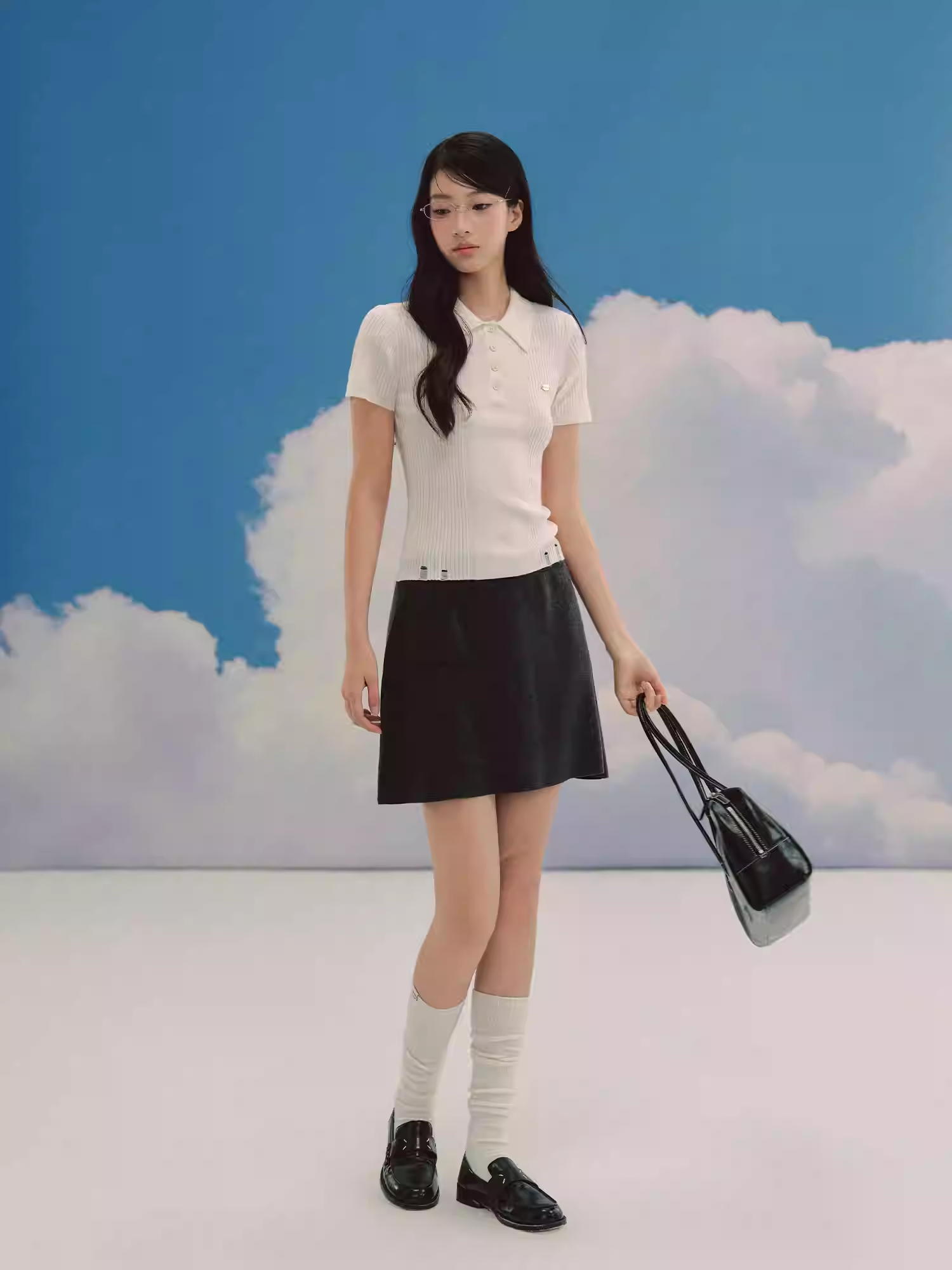 LaluneDuCiel women's short-sleeved polo sweater: feminine, durable, lightweight, and gentle.