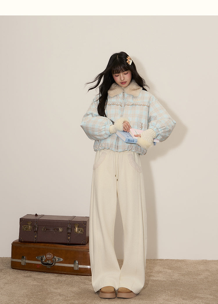 UMOUMO Soft, fleece-lined, curved-leg pants with mushroom print and plush pockets; flattering and versatile everyday pants.