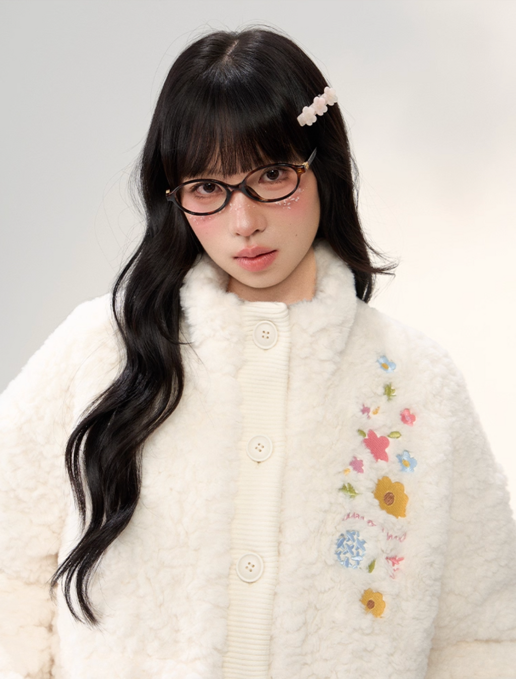 UMOUMO Warm and versatile embroidered stand collar quilted jacket by umoumo