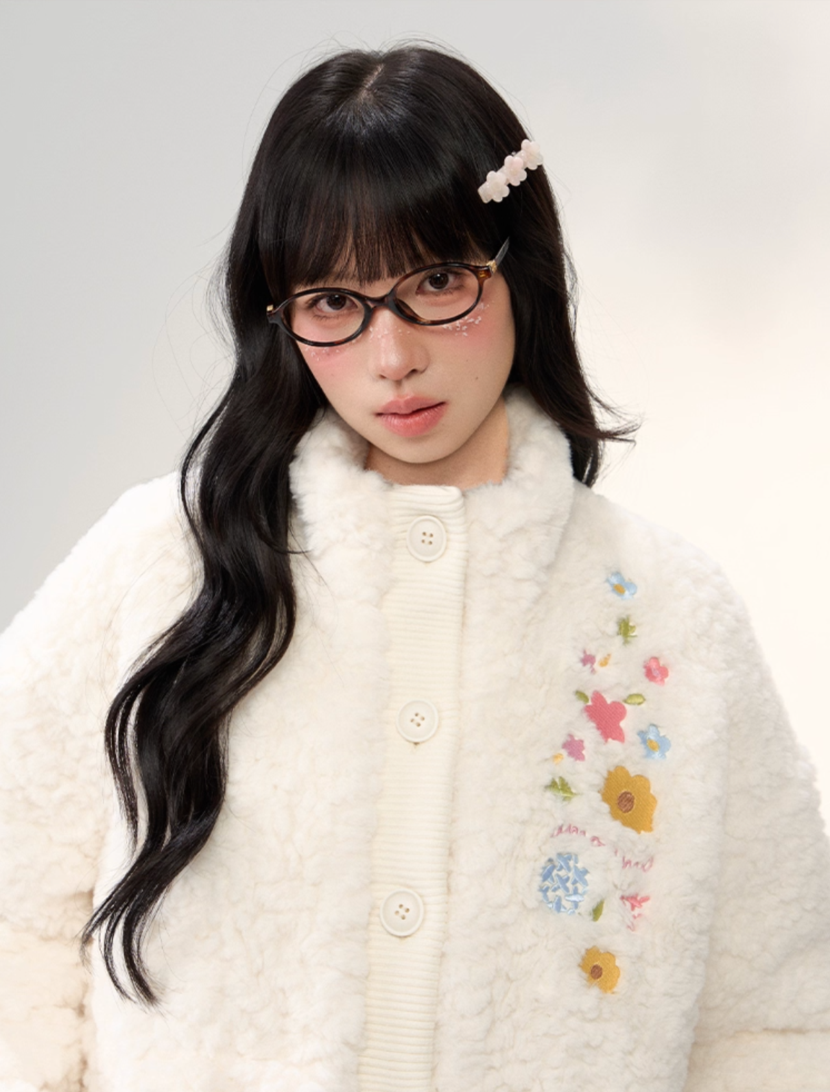 UMOUMO Warm and versatile embroidered stand collar quilted jacket by umoumo