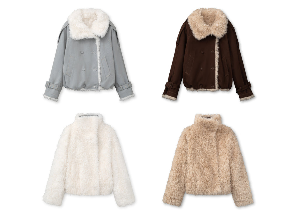 SUNSET PARK "Warm Winter Oak Forest" Soft Double-Breasted Fleece Parka