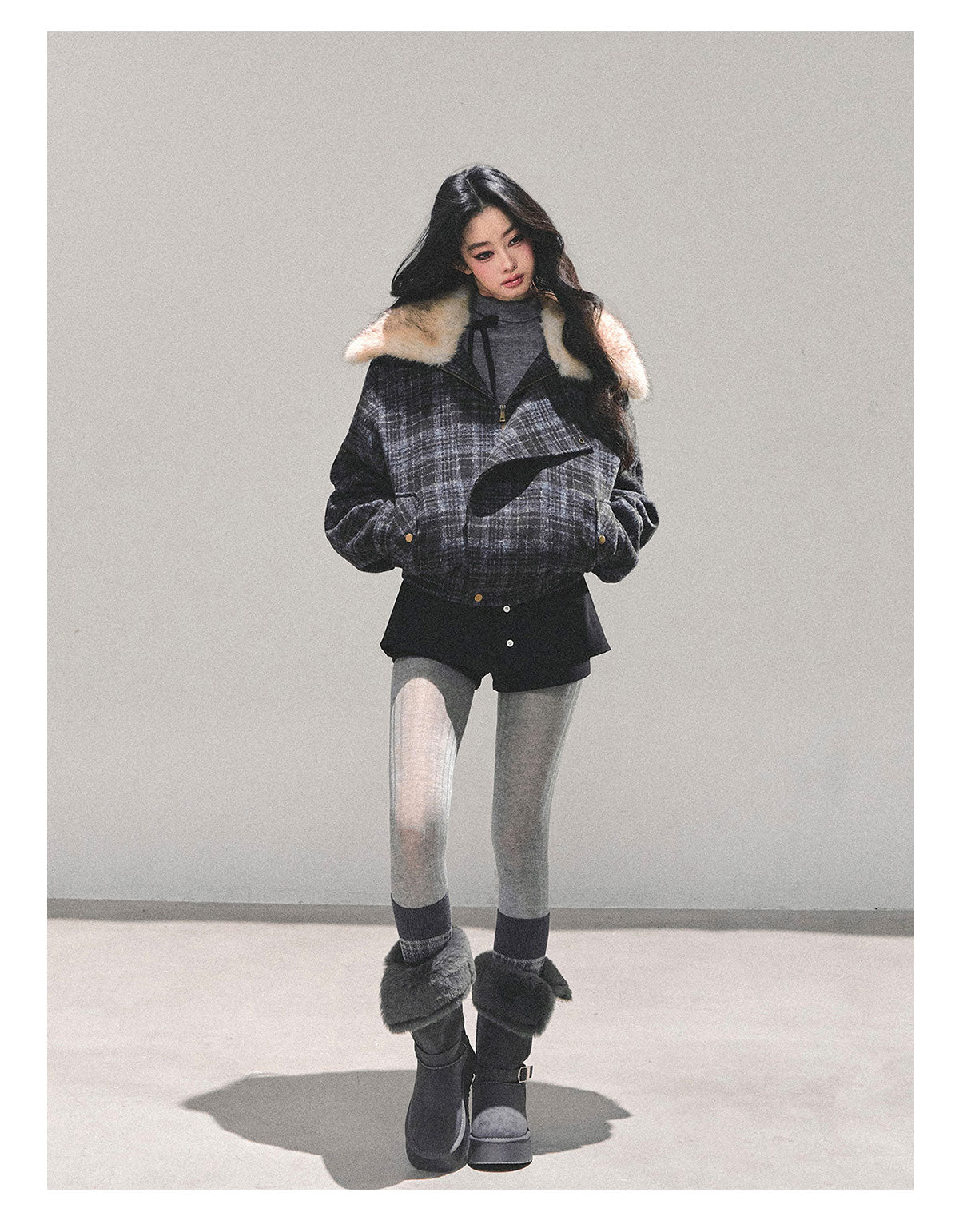 SHAOYEYAN Aomalm Women's Hepburn "She's Not as Dazzling as Fireworks" Thick Plaid Quilted Coat Winter Loose Coat