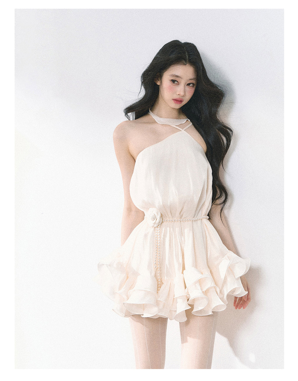 Royal Sisters Noble Style Halter Neck Dress Summer Floral Slim Waist Mini Dress For Women Shaoyeyan
