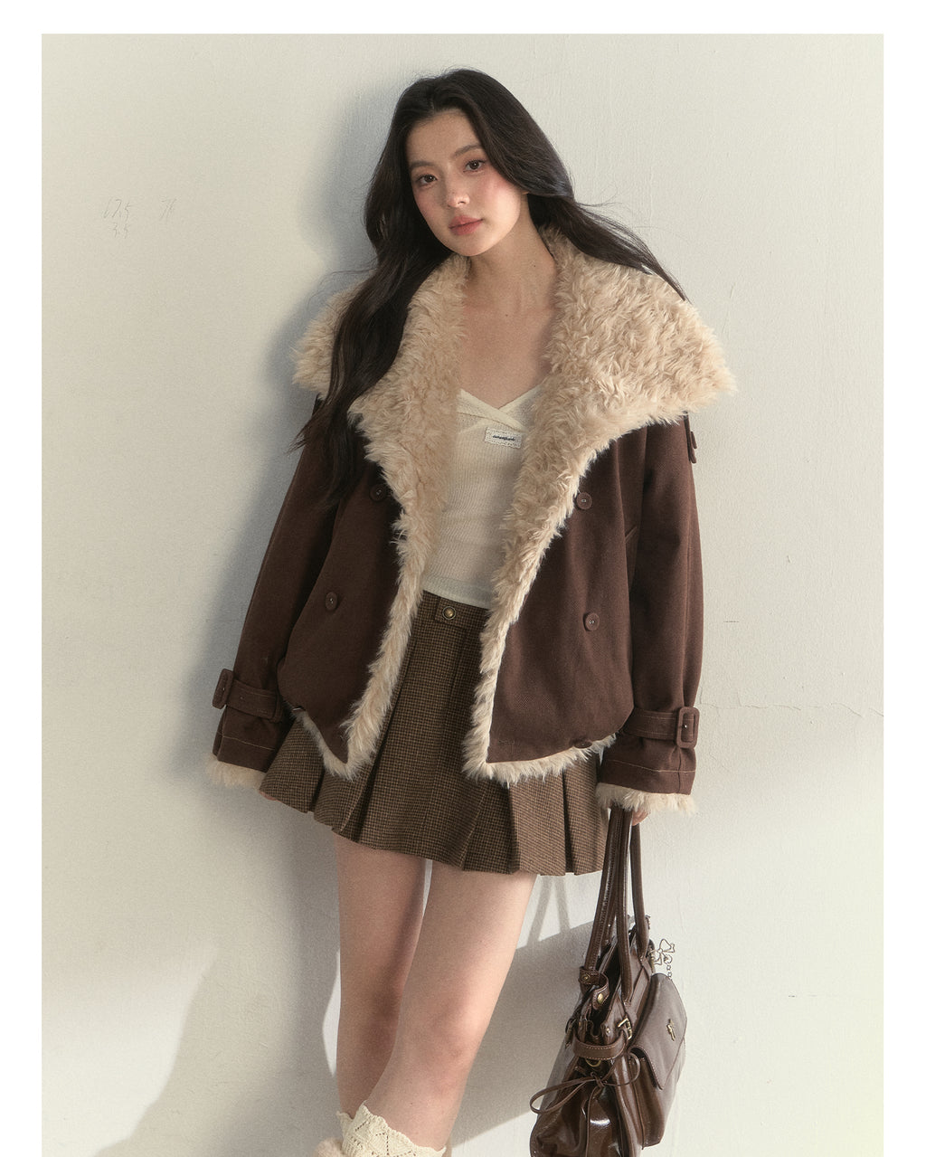 SUNSET PARK "Warm Winter Oak Forest" Soft Double-Breasted Fleece Parka