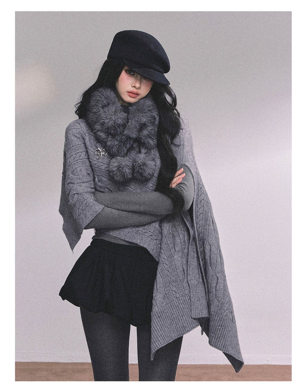 Shaoyeyan Women's Autumn Winter French Style High-end Knitted Wool Coat Loose Fit