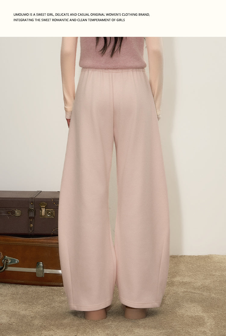 UMOUMO Soft, fleece-lined, curved-leg pants with mushroom print and plush pockets; flattering and versatile everyday pants.