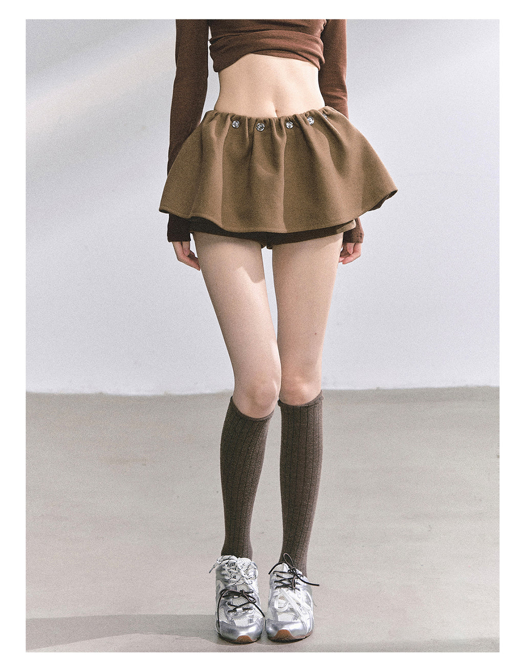 SHAOYEYAN Aomalm "Wild Model Legs" French wool midi skirt, women's autumn high-waisted A-line skirt