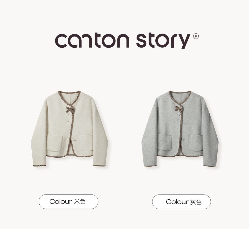 CANTONSTORY Yangcheng Story Korean style 70% wool double-sided wool coat for women winter new sweet (with handbag))