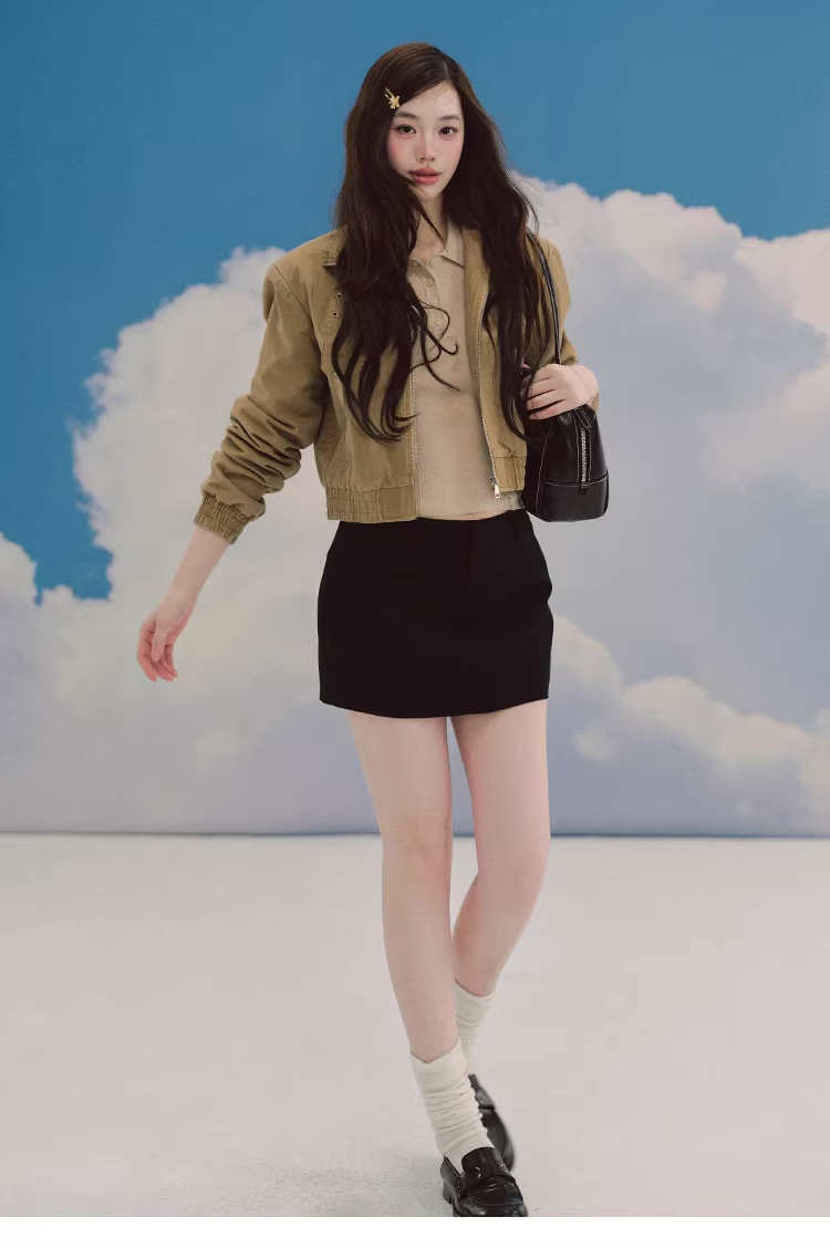 LaluneDuCiel Women's Wild Growth pure cotton retro slim-fit jacket, padded shoulders and shoulders, cotton.