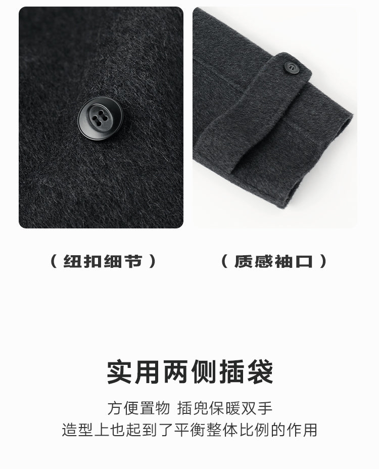 VEGACHANG 【Áo choàng ma thuật】Áo khoác len nữ, áo khoác len hai mặt mùa đông mới 2025