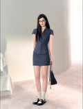 ANDYET AD1 Cool and sophisticated style, X-shaped shirt and pencil skirt set