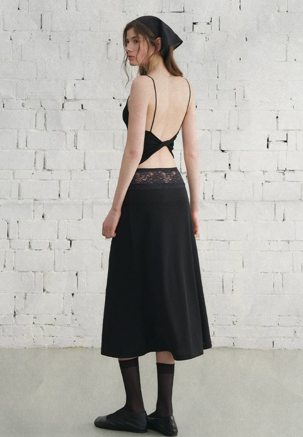 LaluneDuCiel Lightweight, minimalist knit camisole, knotted back, Lyocell, suitable for women
