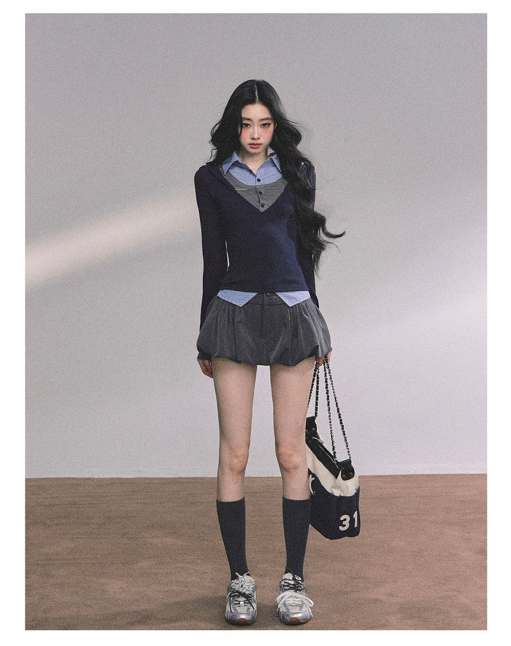 SHAOYEYAN Aomalm Women's "High IQ Female Protagonist" Imitation American Style Three-piece Knitted Pullover Autumn Slim Fit Top