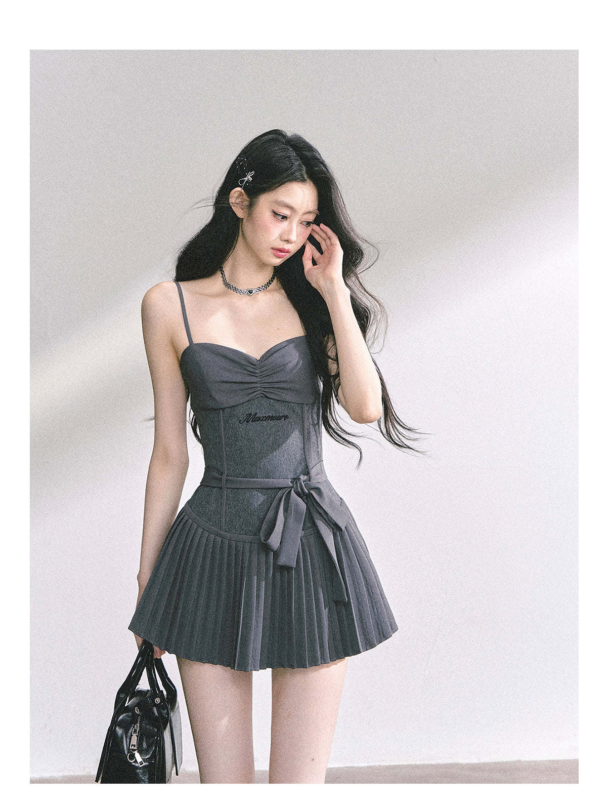 Bold royal idol style dress with straps for women summer slimming puffy and short skirt Shaoyeyan