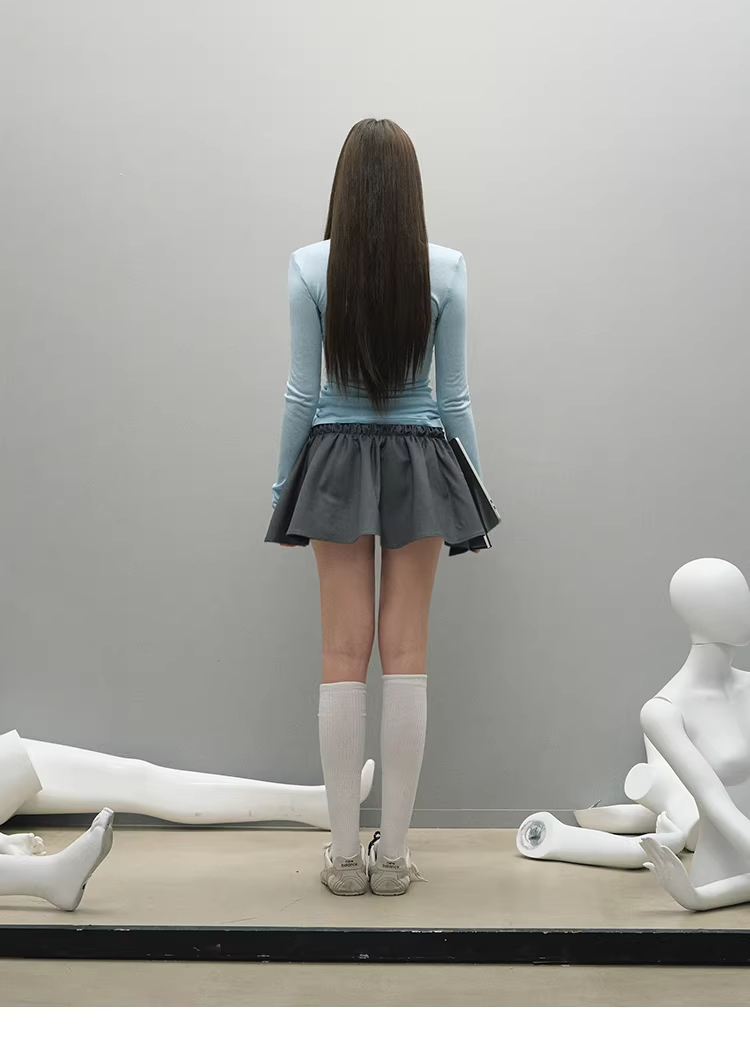 LaluneDuCiel women's plain polo shirt, casual style, elegant, simple, slim fit, long sleeves, suitable for early autumn.