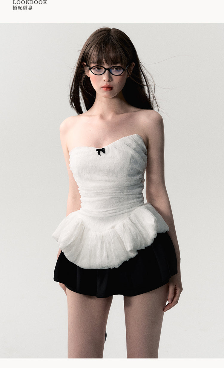 OAKMOO Women's "Rose Veins" White Lace Strapless Bra, Super Durable, Bodycon, and Figure-Catching Lining (Sale)