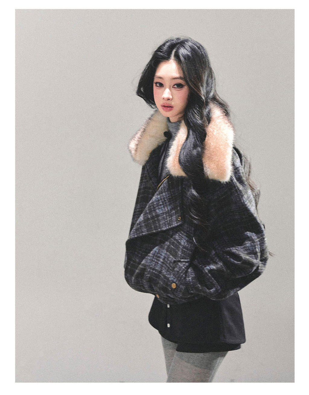 SHAOYEYAN Aomalm Women's Hepburn "She's Not as Dazzling as Fireworks" Thick Plaid Quilted Coat Winter Loose Coat