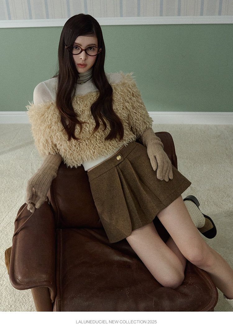 LaLune Duciel One Shoulder Crop Top Short Sleeve Eco-Friendly Fleece Jacket