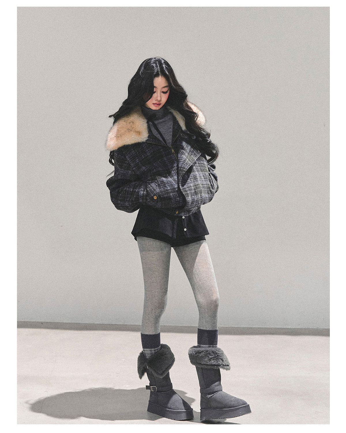 SHAOYEYAN Aomalm Women's Hepburn "She's Not as Dazzling as Fireworks" Thick Plaid Quilted Coat Winter Loose Coat