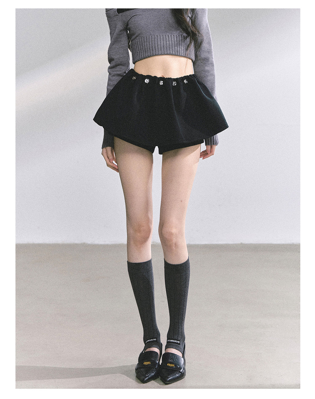 SHAOYEYAN Aomalm "Wild Model Legs" French wool midi skirt, women's autumn high-waisted A-line skirt