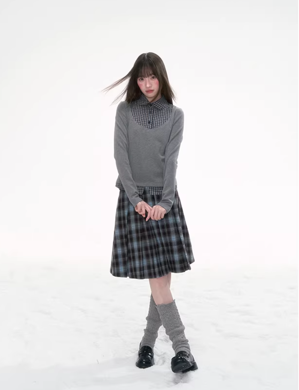 CANSTOREGIRLS New Winter Versatile Knit Sweatshirt "Whispers Between the Plaids" by Canned Goods Store
