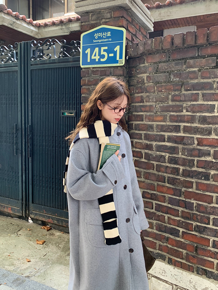 RAINY Women's Classic Single Breasted Hooded Wool Coat, Winter Design, Classic Style, Loose Fit, Versatile Wool Coat