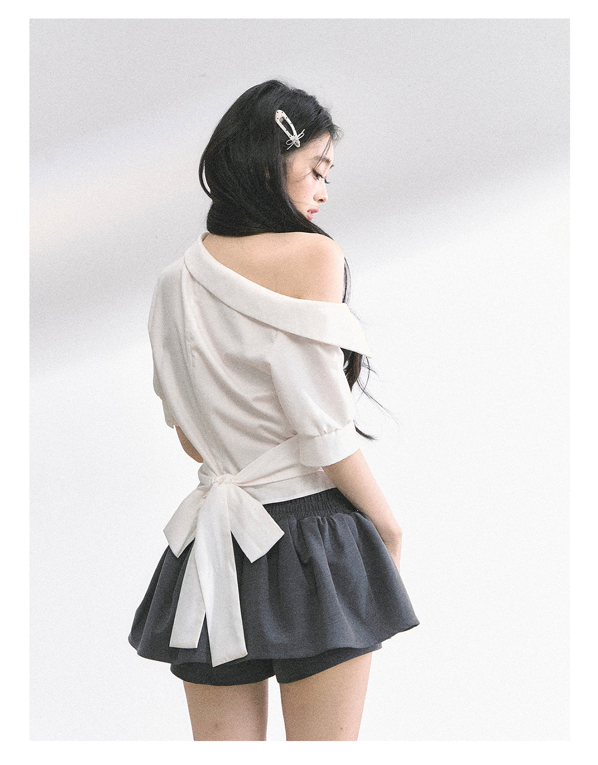High-quality round-leg French-style off-the-shoulder, slim-fit, short-sleeved summer men's t-shirt for women SHAOYEYAN