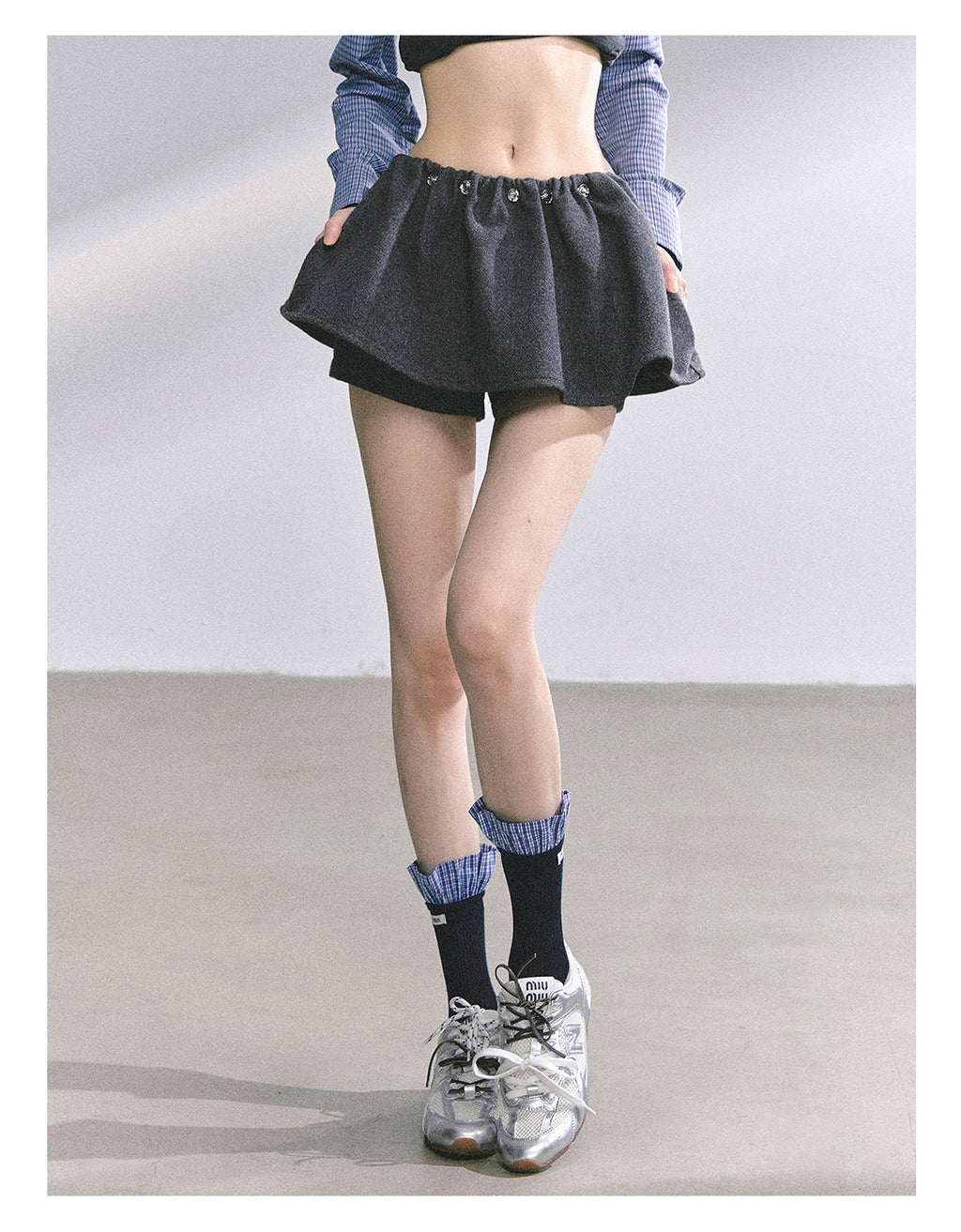 SHAOYEYAN Aomalm "Wild Model Legs" French wool midi skirt, women's autumn high-waisted A-line skirt