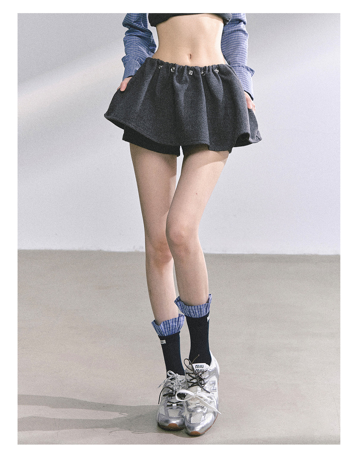 SHAOYEYAN Aomalm "Wild Model Legs" French wool midi skirt, women's autumn high-waisted A-line skirt