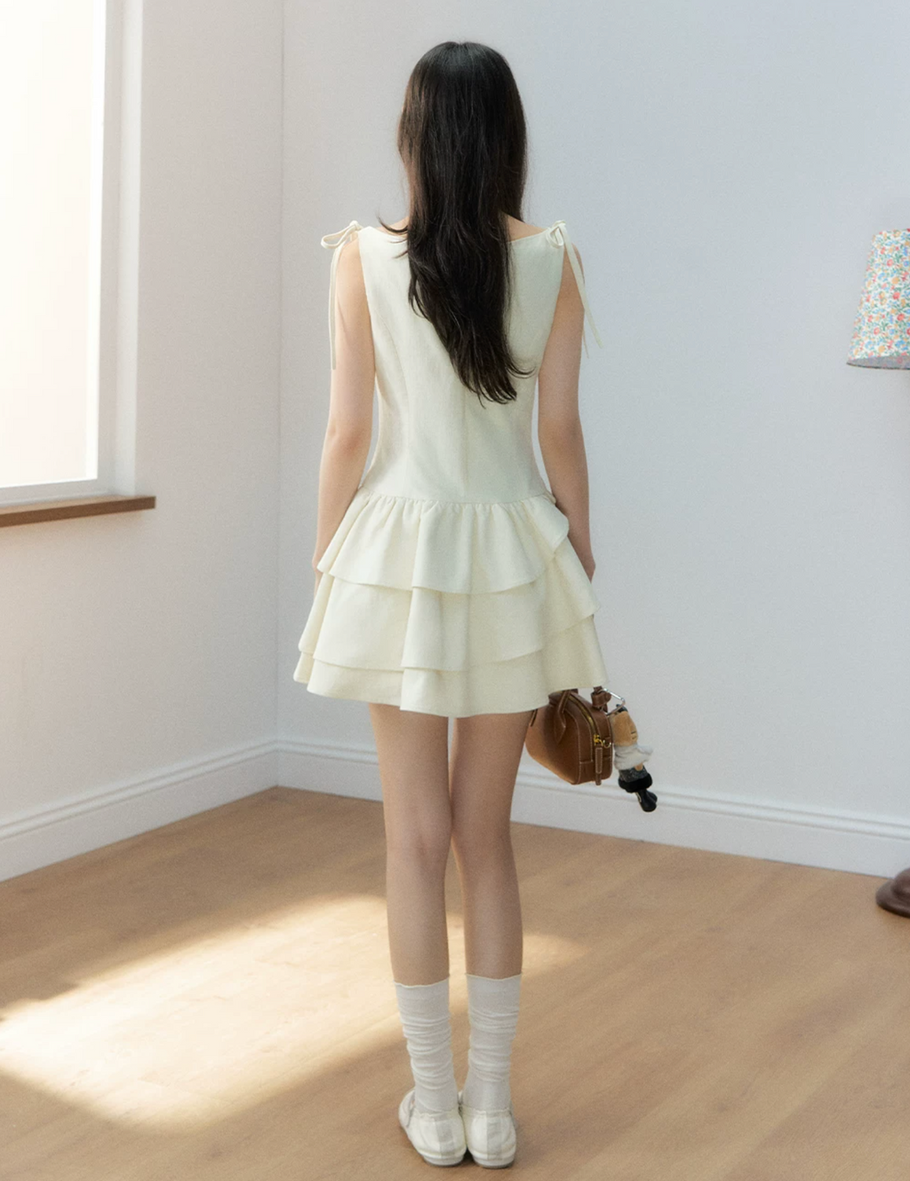 Soote Season Sleeveless puffy dress with flared waist, petal hem, Lyocell material, original design by.