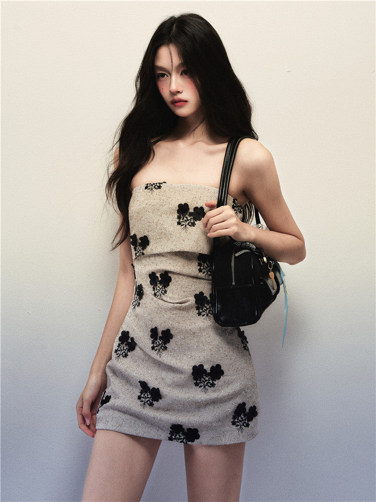 Apricot tube dress for women fall winter 1P STUDIO