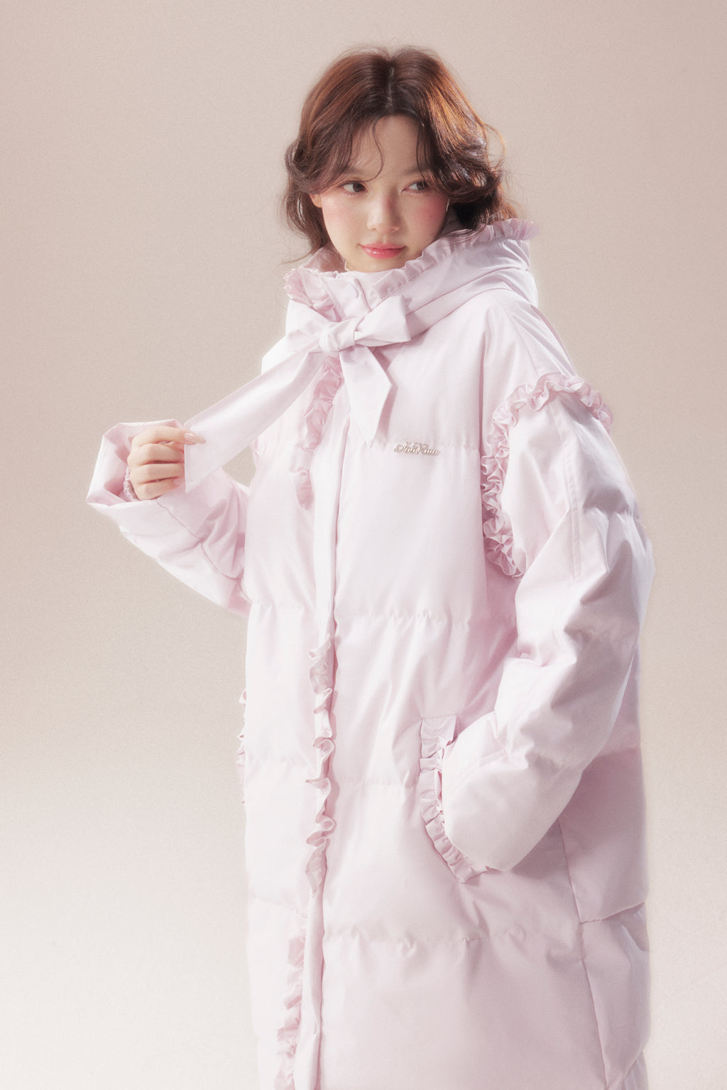 AORAA【極寒シリーズ】「雪国のあったか冬」オリジナルデザイン レーストリム付き防水ロングダウンジャケット第3世代