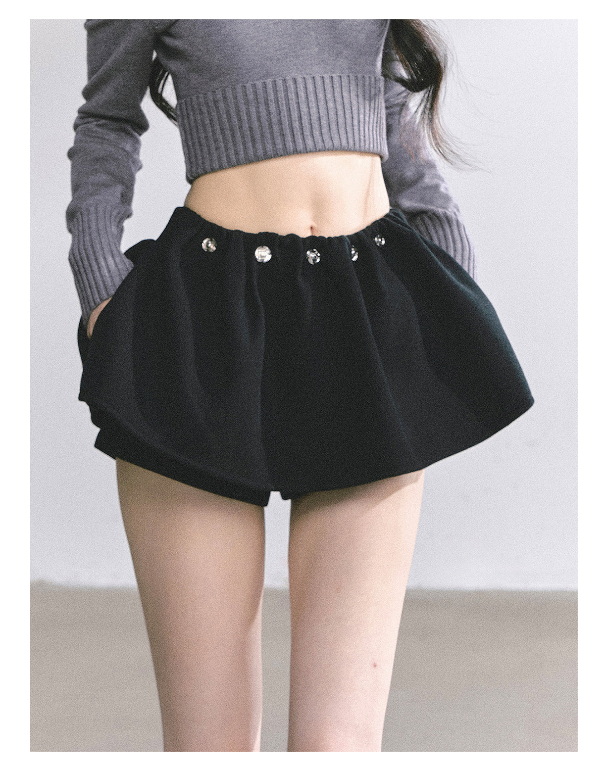 SHAOYEYAN Aomalm "Wild Model Legs" French wool midi skirt, women's autumn high-waisted A-line skirt