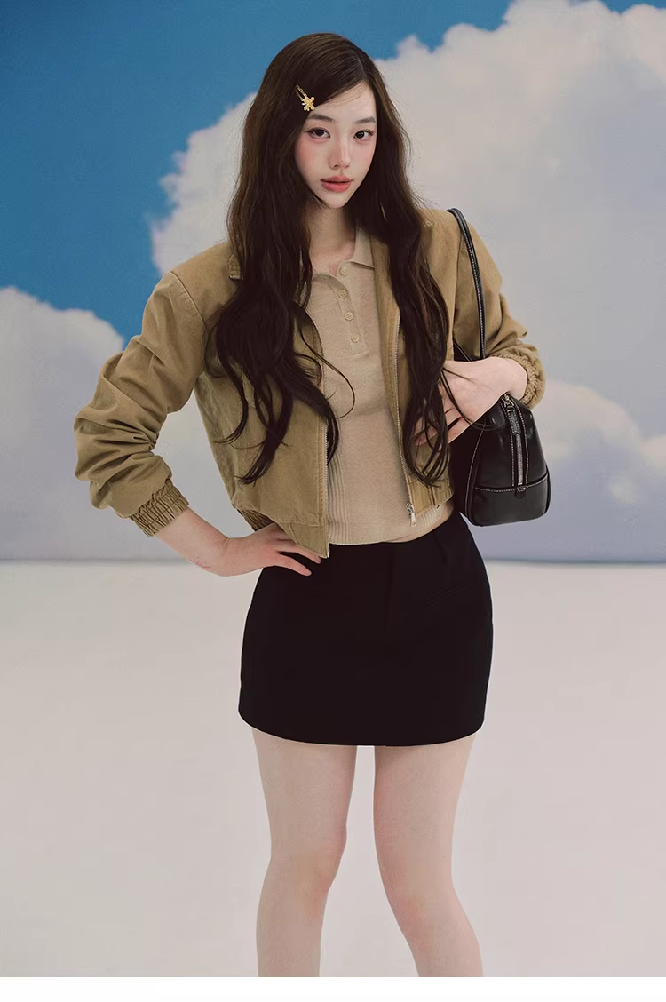 LaluneDuCiel Women's Wild Growth pure cotton retro slim-fit jacket, padded shoulders and shoulders, cotton.