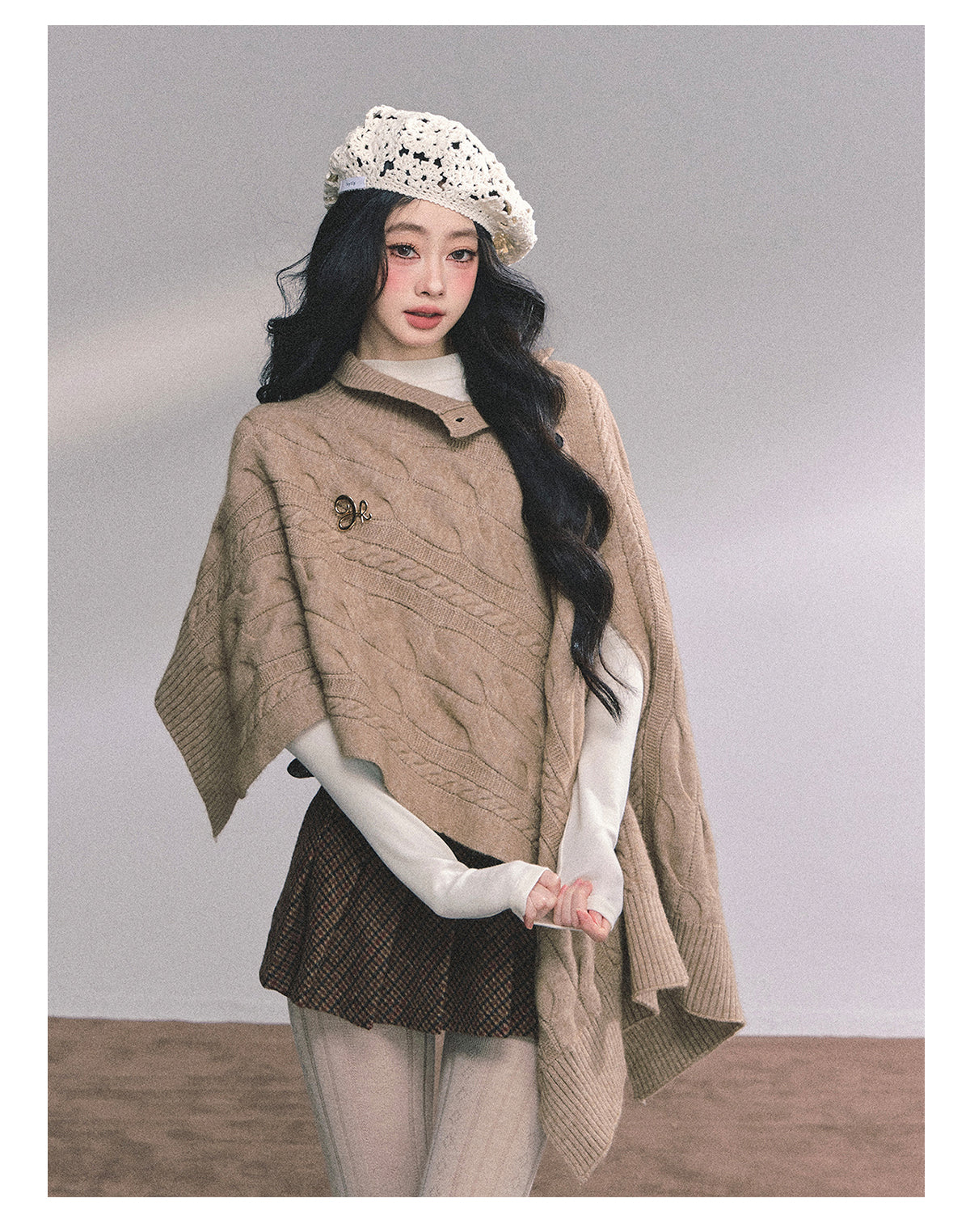 Shaoyeyan Women's Autumn Winter French Style High-end Knitted Wool Coat Loose Fit